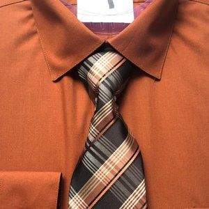 Shirt & tie mens new size M neck 15-15.5" sleeve length 32/33" The Perfect Match